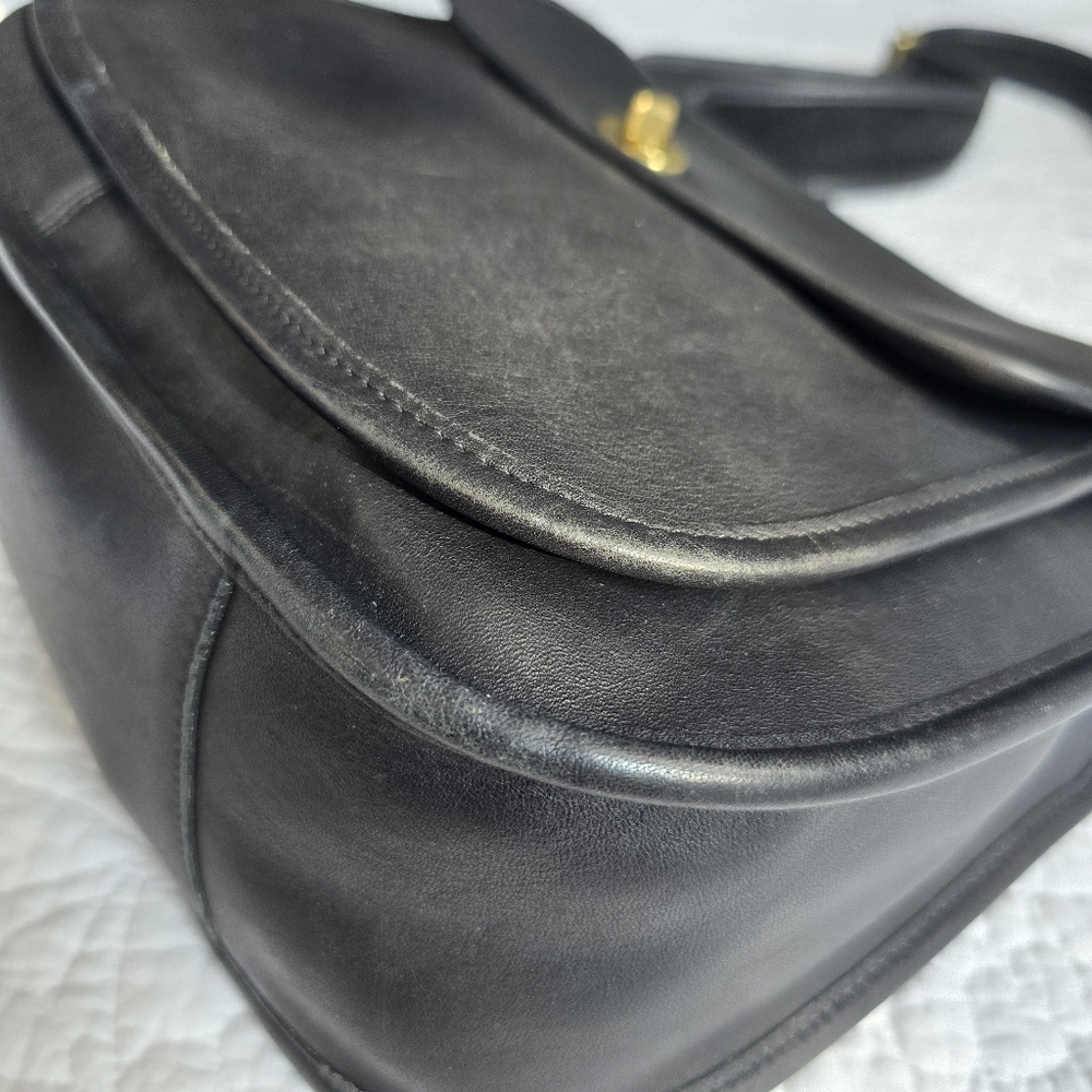 Coach Vintage Taft 9980 Black Leather Turnlock Crossbody Shoulder Bag - Picture 6 of 16